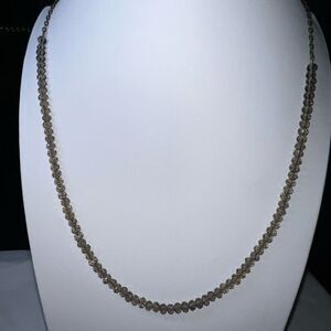 Vintage Champagne Colored Glass Beads on Burnished Gold Chain